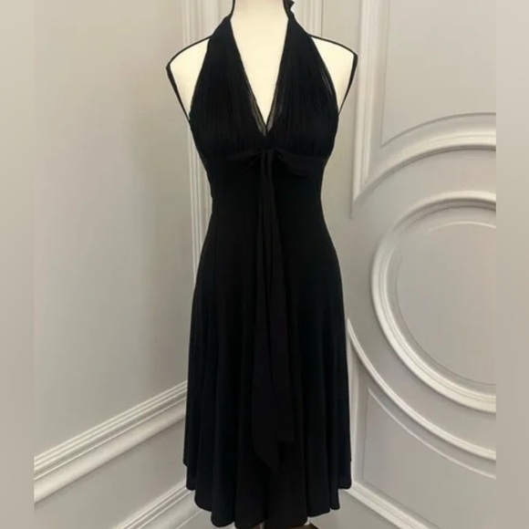 BCBGMaxAzria Dresses & Skirts - BCBGMaxAzria Black Vintage Y2K Fairy Grunge Midi Halter Dress (Size Small)